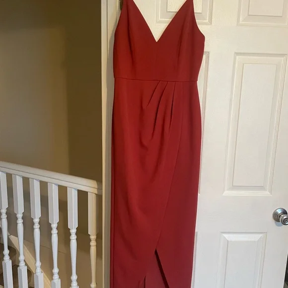 The Ines V-neck Tulip Gown / Dress In Sienna. Made by WAYF. - Picture 5 of 7